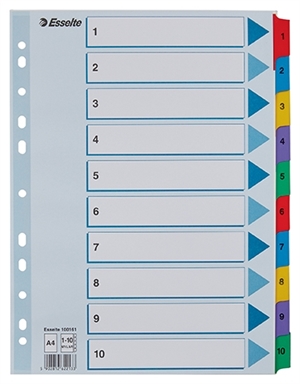 Esselte Registreren Mylar karton A4 1-10