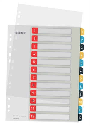 Leitz Register afdrukbaar PP A4+ 1-12 Cosy kleuren