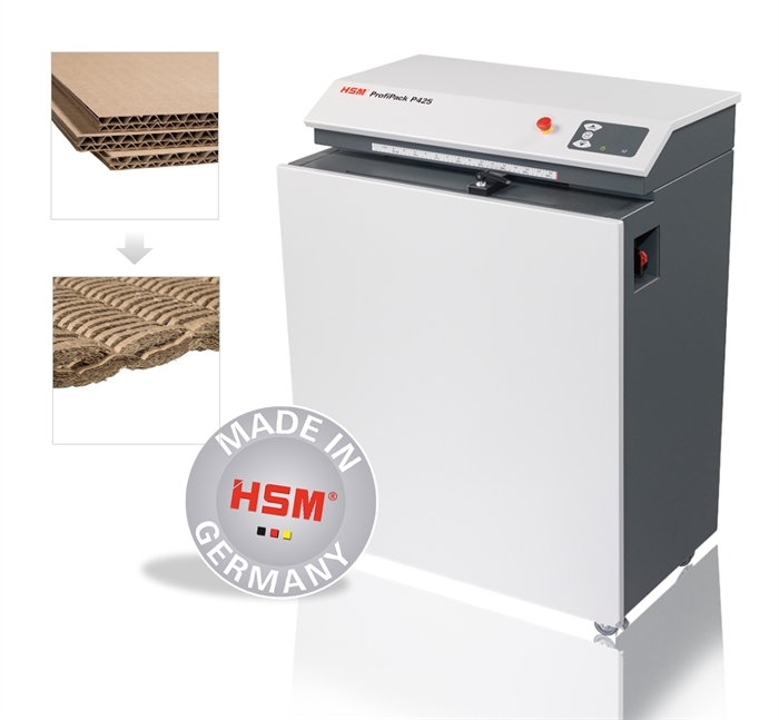 HSM ProfiPack papierversnipperaar P425 vloermodel 400V met adapterset.