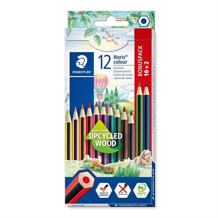 Staedtler Kleurpotloden Noris Upcycled houtset (10+2)