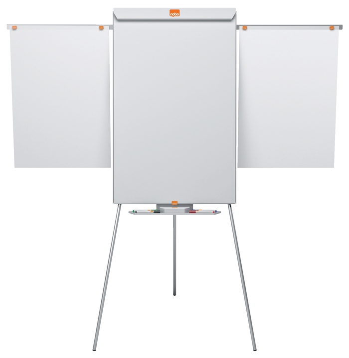 Nobo Flipover Classic met 3 poten en een geëmailleerd Whiteboard.