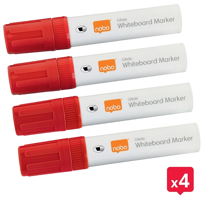 Nobo WB Marker Glide Jumbo schuin 10mm rood (4)