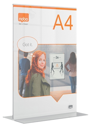 Nobo Skiltehouder Premium Plus acryl T-standaard A4