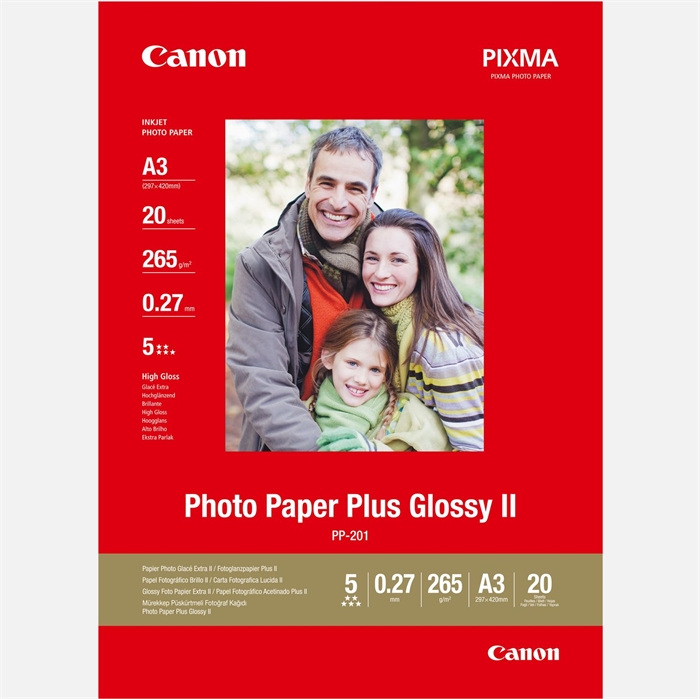 Canon PP-201 Fotopapier Plus II 265g/m² - A3, 20 vellen
