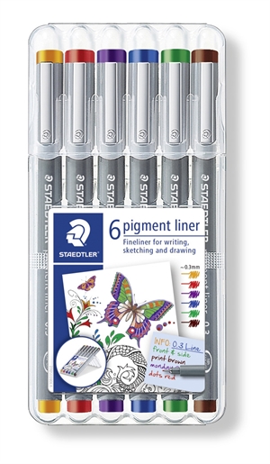 Staedtler Fineliner pigment liner 0,3mm set (6)
