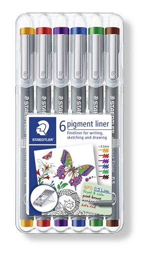 Staedtler Fineliner pigmentliner 0,5mm assortiment (6)