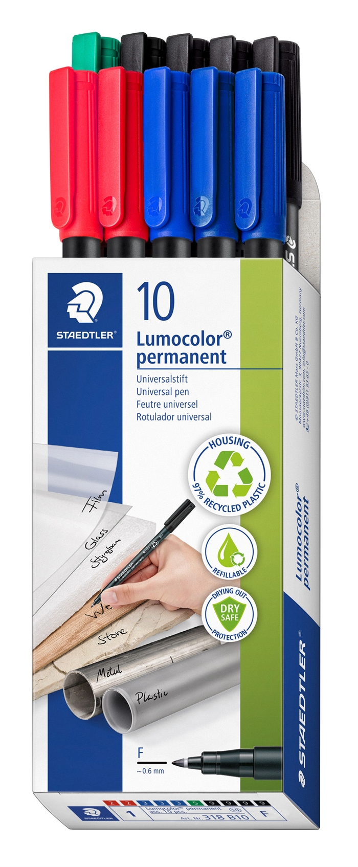 Staedtler Marker Lumocolor Perm 0,6 mm assortiment (10)