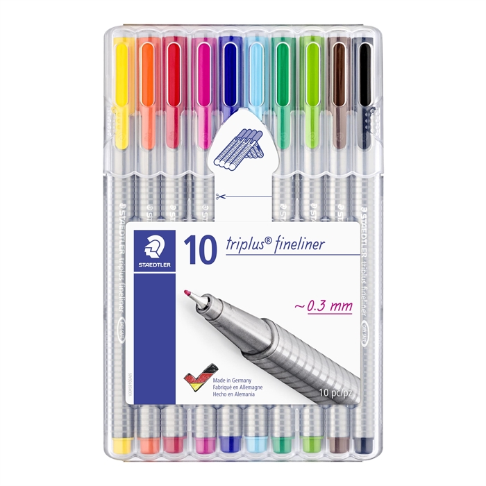 Staedtler Fineliner Triplus 0,3mm assortiment (10)