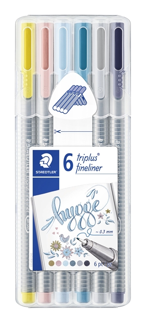 Staedtler Fineliner Triplus 0,3mm Hygge ass (6) 

Please note that "ass" in this context may be a brand name or product attribute, and it is not translated into Dutch.