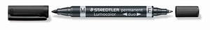 Staedtler Marker Lumocolor Duo Perm 0,6-1,5mm zwart