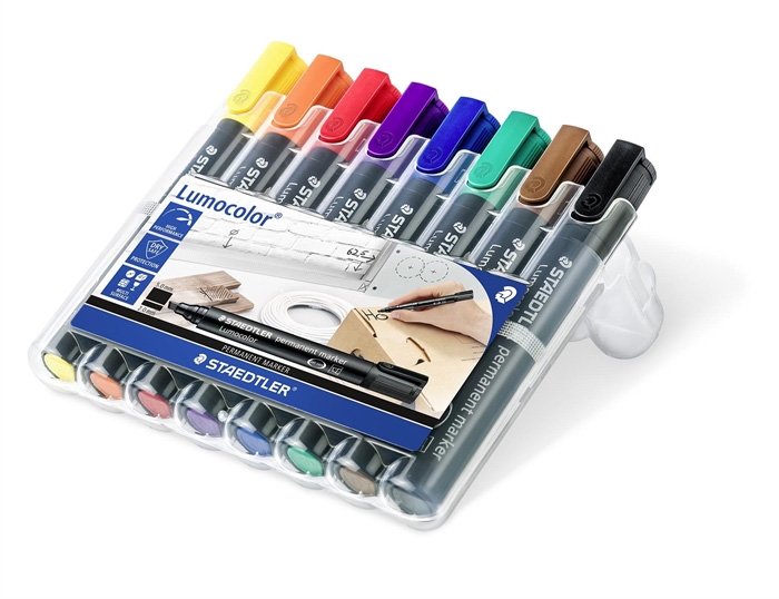 Staedtler Marker Lumocolor Perm schuin 2-5mm assorti (8)