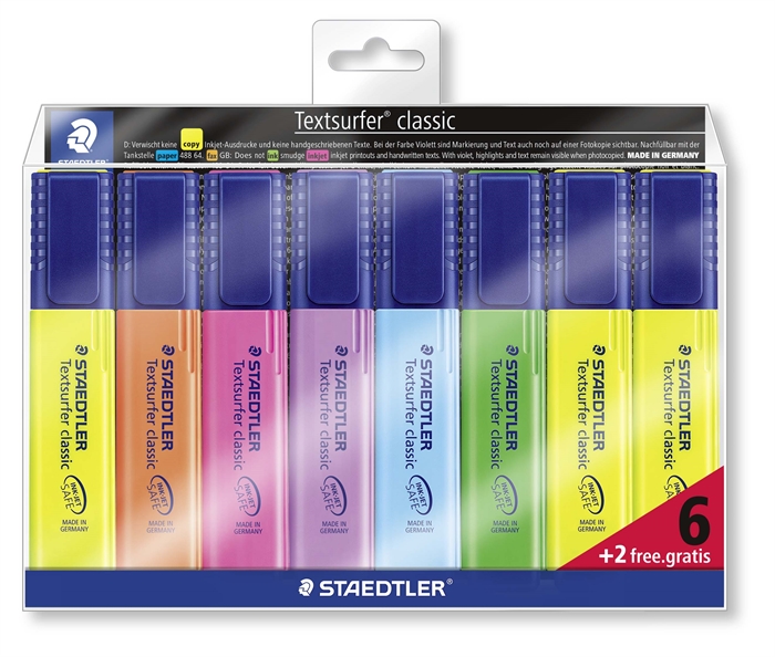 Staedtler Overstrepingspen Textsurfer ass (6+2)