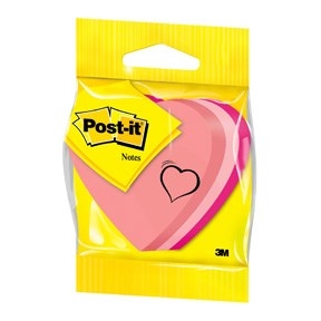 3M Post-it Notes 70 x 70 mm, ''hart'' neon