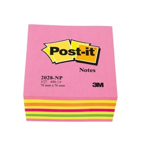 3M Post-it Notes 76 x 76 mm, kubusblok Lollipop pink