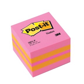 3M Post-it Notes 51 x 51 mm, mini kubusblok roze