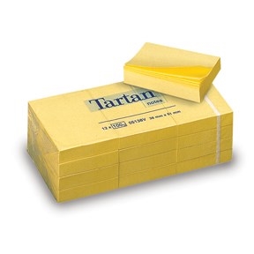 3M Tartan Notes 38 x 51 mm, geel