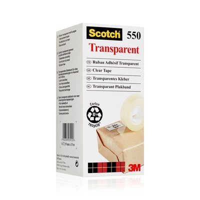 3M Tape Scotch 550, 19mmx33m, helder