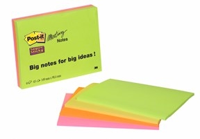 3M Post-it notities super plakkerig 98,4 x 149 Meeting asst. neon - 4 pak