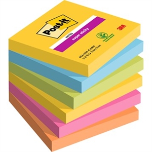 3M Post-it notes super plakkerig Carnival 76 x 76 mm, - 90 vellen - 6 pakket