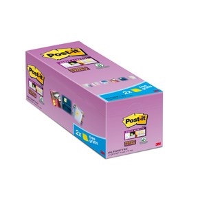 3M Post-it briefjes super plakkerig 76 x 76 mm, geel - 16 stuks