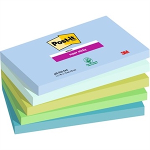 3M Post-it notities super plakkerig Oasis 76 x 127 mm, - 90 vellen - 5 pakket