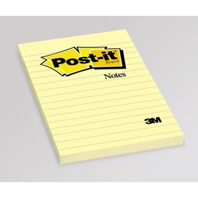 3M Post-it Notes 102 x 152 mm, gelinieerd geel.