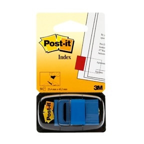 3M Post-it bladwijzer tabs 25,4 x 43,2 mm, blauw