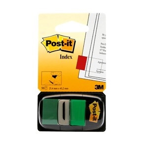 3M Post-it Index tabs 25.4 x 43.2 mm, groen