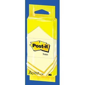 3M Post-it Notes 38 x 51 mm, geel - 3 stuks