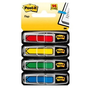 3M Post-it Index tabs 11,9 x 43,1 mm, "pijl" diverse kleuren - 4 stuks