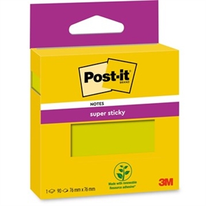 3M Post-it-notities super kleverig groen 76 x 76 mm, - 90 vellen.