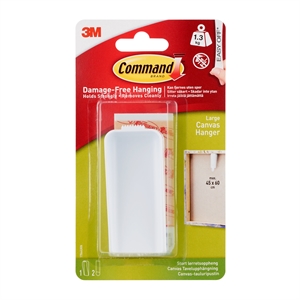 3M Command grote canvasophanging, wit, 1 ophanging + 2 strips, 1,3