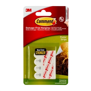 3M Command plakatstrips, 12 strips