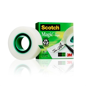 3M Tape Scotch Magic 19mmx33m wordt vertaald naar:

3M Tape Scotch Magic 19mmx33m