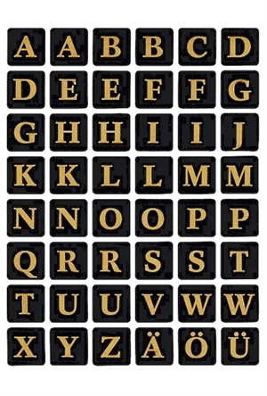 HERMA etiketten letters A-Z 13 x 13 goud/zwart stukken.