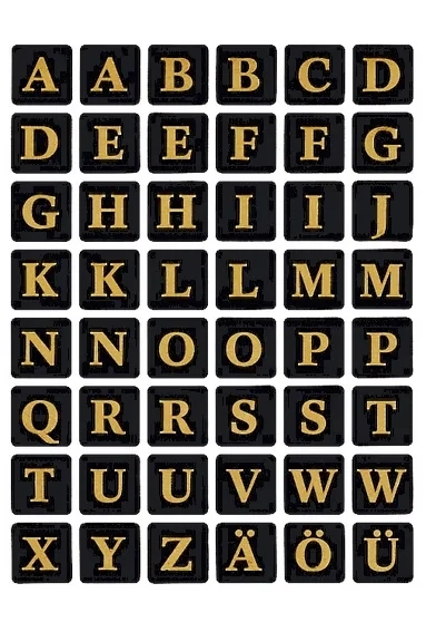 HERMA etiketten letters A-Z 13 x 13 goud/zwart stukken.