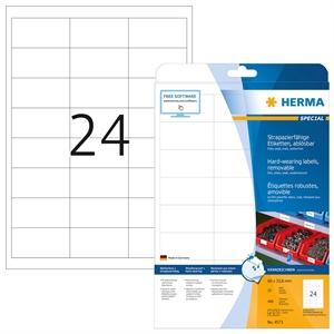 HERMA etiket verwijderbaar waterafstotend 66 x 33,8 mm, 480 stuks.