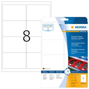 HERMA etiket verwijderbaar waterbestendig 99,1 x 67,7 mm, 160 stuks.