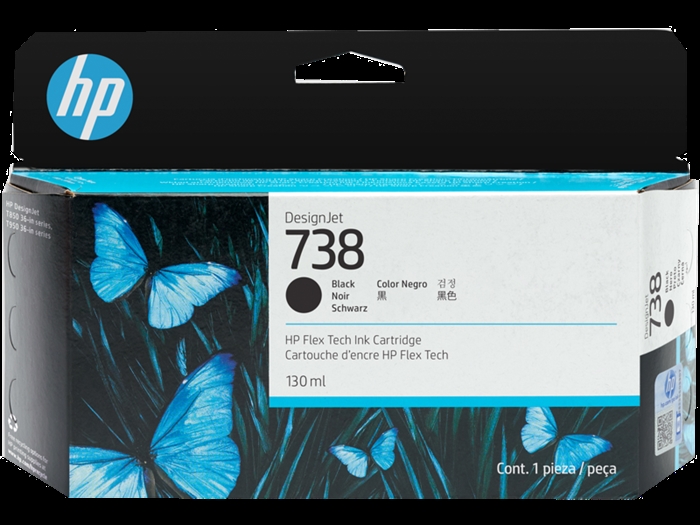 HP 738 130 ml Zwarte DesignJet Inktcartridge