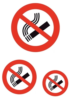 HERMA etiket "Niet roken" rookverbod etc., 3 stuks.
