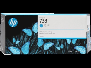 HP 738 300-ml Cyaan DesignJet inktinktpatroon