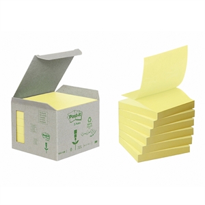 3M Post-it Z-Notes 76 x 76 mm, gerecycled geel - 6 stuks