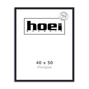 Zwart houten frame voor foto's en posters 40 x 50 - PLEXI cm