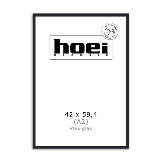 Zwarte houten lijst voor foto\'s en posters 42 x 59,4 PLEXI cm (A2)