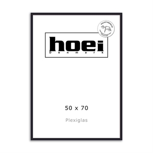Zwarte houten lijst voor foto en posters 50 x 70 - PLEXI cm