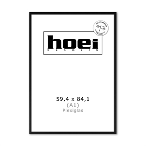 Zwarte houten lijst voor foto's en posters 59,4 x 84,1 - A1 PLEXI cm