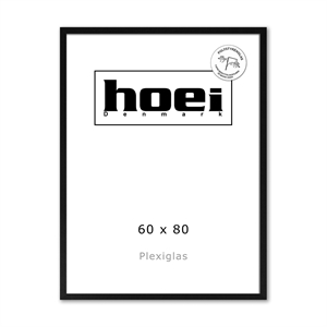 Zwarte houten lijst voor foto's en posters 60 x 80 cm PLEXI