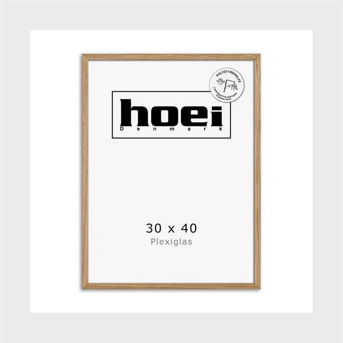 Massieve eikenhouten lijst voor foto\'s en posters 30 x 40 PLEXI cm