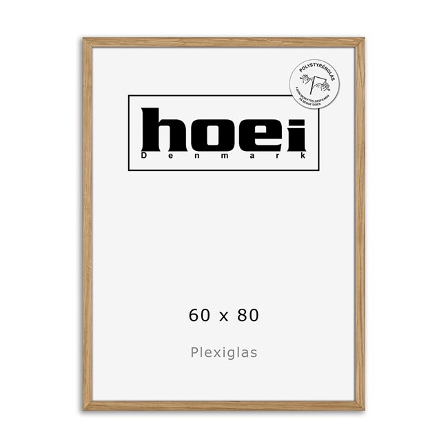 Massieve eikenhouten lijst voor foto\'s en posters 60 x 80 PLEXI cm