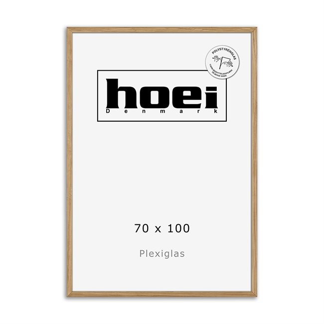 Massieve eikenhouten lijst voor foto\'s en posters 70 x 100 PLEXI cm